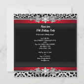 Invitation Sweet 16 Seteen Leopard Red Black Diamond (Dos)