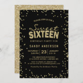 Invitation Sweet 16 Seteen Party | Points de Parties scintill (Devant / Derrière)