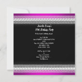 Invitation Sweet 16 Seteen Zebra Hot rose Black Pearl dentell (Dos)