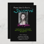 Invitation SWEET, 16, S'Il Vous Plaît Rejoignez-Nous Pour ... (Devant / Derrière)