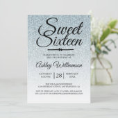 Invitation Sweet 16 Silver Parties scintillant Ombre 16e anni (Debout devant)