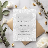 Invitation Sweet 16 silver snowflakes elegant party