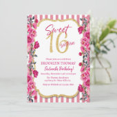 Invitation Sweet 16, Sixteenth birthday, pink,nvitation (Debout devant)