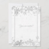 Invitation Sweet 16 Snowflakes en argent pour l'anniversaire (Dos)