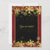 Invitation Sweet 16 Snowflakes Red & Gold Foil Anniversaire (Dos)