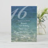 Invitation Sweet 16 Summer Blue Sea Water Beach (Debout devant)