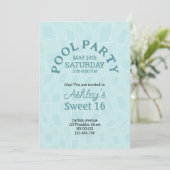Invitation Sweet 16 Summer Pool Party Anniversaire (Debout devant)