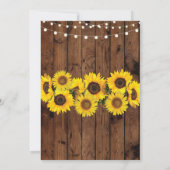 Invitation Sweet 16 Sunflower Wood éclaire l'invitation rusti (Dos)