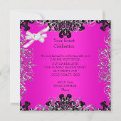 Invitation Sweet 16 Sweets sixteens Hot rose blanc noir dente (Dos)