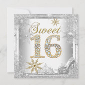 Invitation Sweet 16 Sweets sixteens Silver White Gold Elite (Devant)