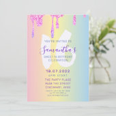 Invitation Sweet 16 teintes pastel & Parties scintillant Anni (Debout devant)
