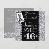 Invitation SWEET 16 THÈME D'Invitation PARIS (Devant / Derrière)