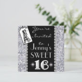 Invitation SWEET 16 THÈME D'Invitation PARIS (Debout devant)