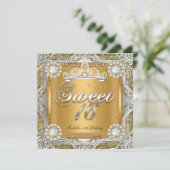 Invitation Sweet 16 Tiara Gold Silver Diamond fête d'annivers (Debout devant)