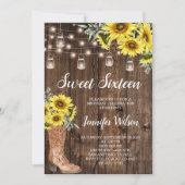 Invitation Sweet 16 Tournesols Rustiques Lights (Devant)