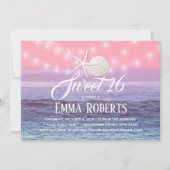 Invitation Sweet 16 Tropical Beach Starfish & Sand Dollar (Devant)