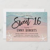 Invitation Sweet 16 Tropical Summer Beach fête d'anniversaire (Devant)