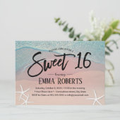 Invitation Sweet 16 Tropical Summer Beach fête d'anniversaire (Debout devant)
