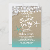 Invitation Sweet 16 Tropical Summer Beach Starfish (Devant)