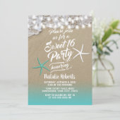 Invitation Sweet 16 Tropical Summer Beach Starfish (Debout devant)