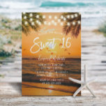 Invitation Sweet 16 Tropical Sunset Palm Beach<br><div class="desc">Sweet 16 Tropical Sunset Palm Beach Invitations d'anniversaire.</div>