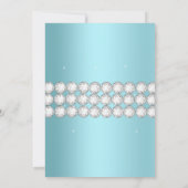 Invitation Sweet 16 Turquoise Blue Sparkle Tiara fête d'anniv (Dos)