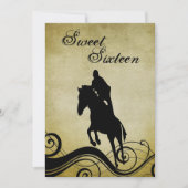 Invitation Sweet 16 Vintage Cheval Jumping Anniversaire Invit (Devant)