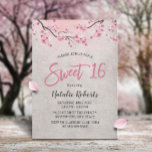 Invitation Sweet 16 Vintage fleurs de cerise rose<br><div class="desc">Vintage Rose Fleur Fleur de Cerise Fleur Douce 16 Invitations.</div>