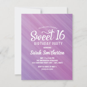 Invitation Sweet 16 violette