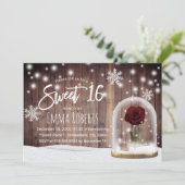 Invitation Sweet 16 Winter Beauté Rose Dome Rustique Grange B (Debout devant)