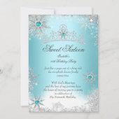 Invitation Sweet 16 Winter Wonderland Silver Blue (Devant)