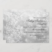 Invitation Sweet 16 Winter Wonderland Sparkle Snowflakes (Devant / Derrière)