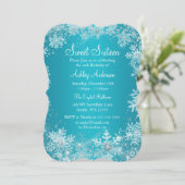 Invitation Sweet 16 Winter Wonderland Sparkle Snowflakes (Debout devant)