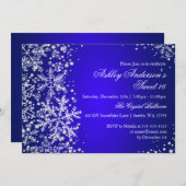 Invitation Sweet 16 Winter Wonderland Sparkle Snowflakes (Devant / Derrière)