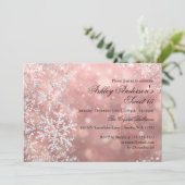 Invitation Sweet 16 Winter Wonderland Sparkle Snowflakes (Debout devant)