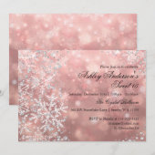Invitation Sweet 16 Winter Wonderland Sparkle Snowflakes (Devant / Derrière)