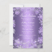 Invitation Sweet 16 Winter Wonderland Sparkle Snowflakes (Devant)