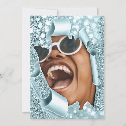 Invitation Sweet 16e 15e Fête des mariées 3D Bleu Graduate (Devant)