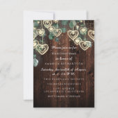 Invitation Sweet 16e anniversaire BRIDAL Rustic Gold Hearts C (Devant)