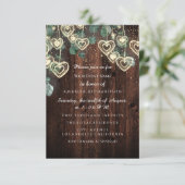 Invitation Sweet 16e anniversaire BRIDAL Rustic Gold Hearts C (Debout devant)