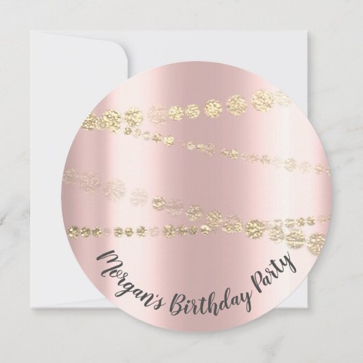 Invitation Sweet 16e anniversaire Confetti Rose 15e (Dos)