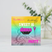 Invitation Sweet 16e anniversaire Musique Dance Pa (Debout devant)
