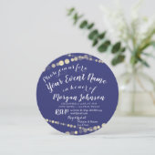 Invitation Sweet 16e anniversaire Photo Confetti Rose Gold (Debout devant)