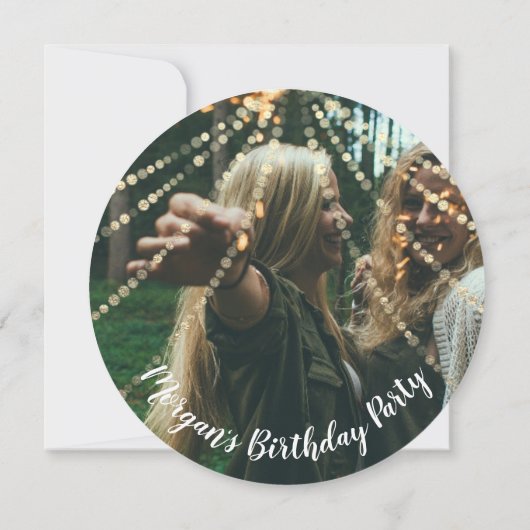 Invitation Sweet 16e anniversaire Photo Confetti Rose Gold (Dos)