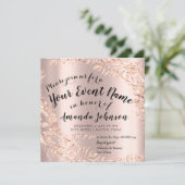 Invitation Sweet 16e anniversaire Photo Floral Rose rose Roya (Debout devant)
