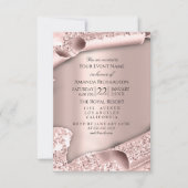Invitation Sweet 16e Fête des mariées Mariage Rose 3D (Devant)