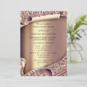 Invitation Sweet 16e Fête des mariées ROSE GOLD MAKEUP (Debout devant)
