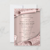 Invitation Sweet 16e Mariage nuptiale 3D Rose élégant (Devant)