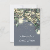 Invitation Sweet 16e Mariée Rustique Bois Or Smoky Blue Green (Dos)