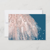 Invitation Sweet 16e robe de mariée Rose Gold Blue Navy (Dos)